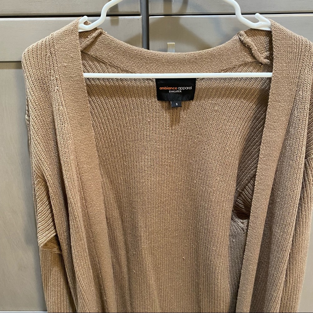 Brown Rib Knit Cardigan - Picture 2 of 3